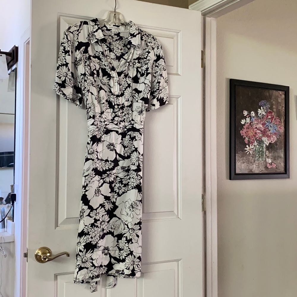 Banana Republic 100% silk floral print dress sz 12